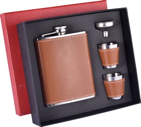 stainless steel hip flask with gift box|Hip Flask Gift Set Box with Refill Funnel and 2 Stainless Steel .